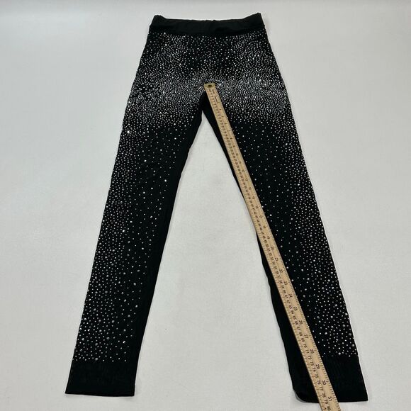 Women's Rhinestone Crop Jacket & High-Waist Leggings Black Sparkle, Size S - Picture 5 of 5